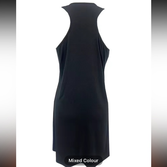 Black White Criss Cross Halter MiMi Dress - Picture 2 of 3